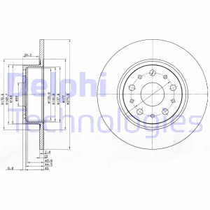 Bremsscheibe Hinterachse Delphi BG3076 von Delphi