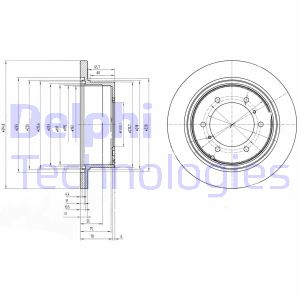 Bremsscheibe Hinterachse Delphi BG3105 von Delphi