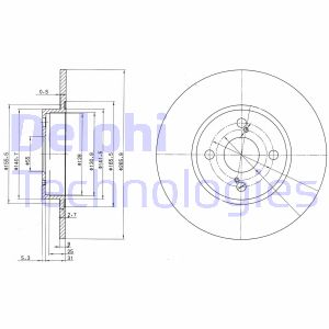 Bremsscheibe Hinterachse Delphi BG3186 von Delphi