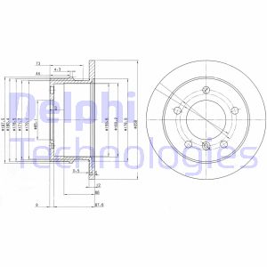 Bremsscheibe Hinterachse Delphi BG3235 von Delphi