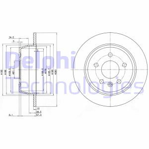 Bremsscheibe Hinterachse Delphi BG3241 von Delphi