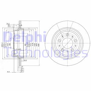 Bremsscheibe Hinterachse Delphi BG3515 von Delphi