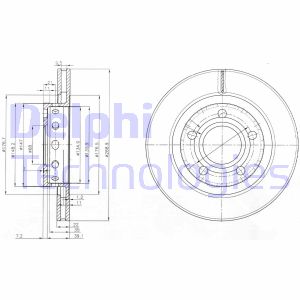 Bremsscheibe Hinterachse Delphi BG3525 von Delphi