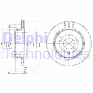 Bremsscheibe Hinterachse Delphi BG3542 von Delphi