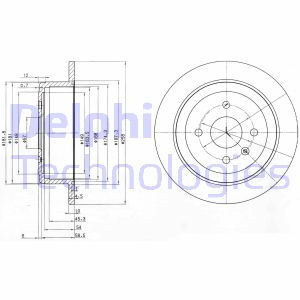 Bremsscheibe Hinterachse Delphi BG3615 von Delphi