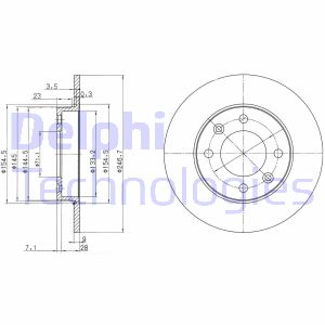 Bremsscheibe Hinterachse Delphi BG3653 von Delphi