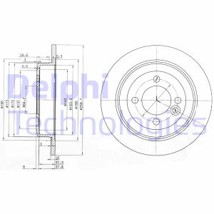 Bremsscheibe Hinterachse Delphi BG3662C von Delphi