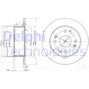 Bremsscheibe Hinterachse Delphi BG3677 von Delphi