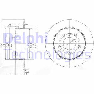 Bremsscheibe Hinterachse Delphi BG3710 von Delphi