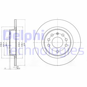 Bremsscheibe Hinterachse Delphi BG3731C von Delphi