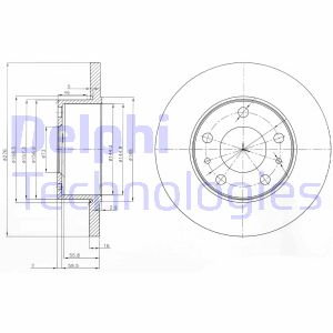 Bremsscheibe Hinterachse Delphi BG3751 von Delphi