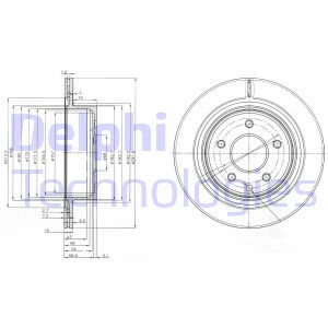 Bremsscheibe Hinterachse Delphi BG3765C von Delphi