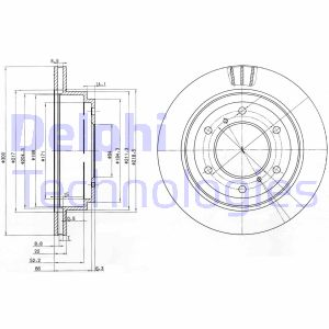 Bremsscheibe Hinterachse Delphi BG3813 von Delphi