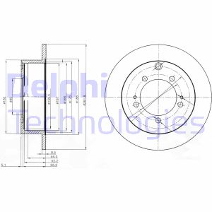 Bremsscheibe Hinterachse Delphi BG3815 von Delphi