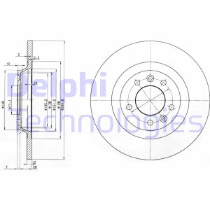 Bremsscheibe Hinterachse Delphi BG3836 von Delphi