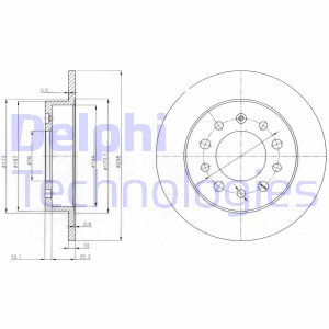 Bremsscheibe Hinterachse Delphi BG3862 von Delphi