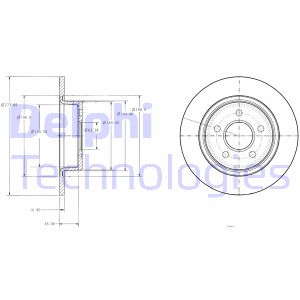 Bremsscheibe Hinterachse Delphi BG3873 von Delphi