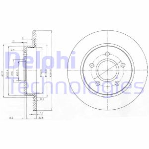 Bremsscheibe Hinterachse Delphi BG3896 von Delphi