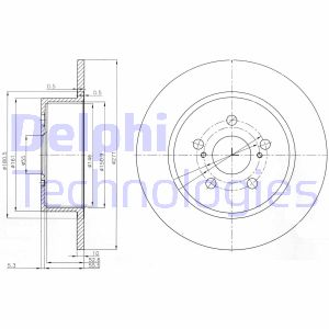 Bremsscheibe Hinterachse Delphi BG3922 von Delphi