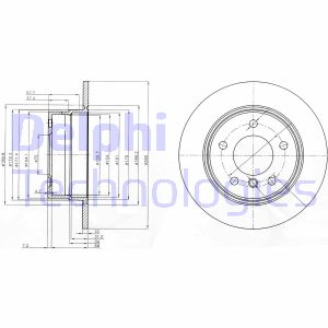 Bremsscheibe Hinterachse Delphi BG3940 von Delphi