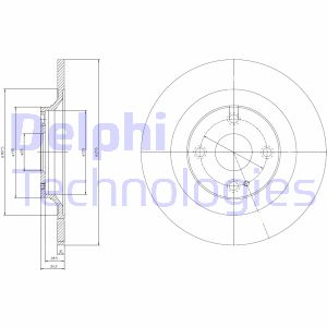 Bremsscheibe Hinterachse Delphi BG3967 von Delphi