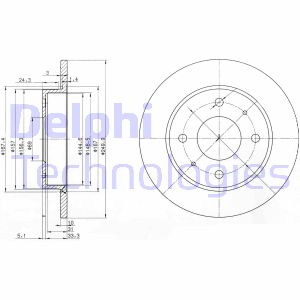 Bremsscheibe Hinterachse Delphi BG3971 von Delphi