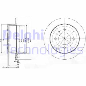 Bremsscheibe Hinterachse Delphi BG4010 von Delphi