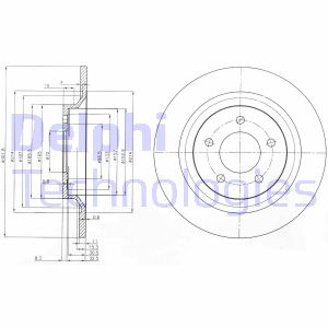 Bremsscheibe Hinterachse Delphi BG4026 von Delphi