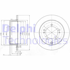 Bremsscheibe Hinterachse Delphi BG4037 von Delphi