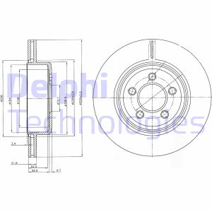 Bremsscheibe Hinterachse Delphi BG4073 von Delphi