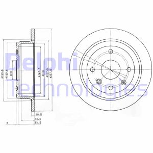 Bremsscheibe Hinterachse Delphi BG4091 von Delphi