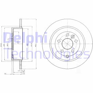 Bremsscheibe Hinterachse Delphi BG4124C von Delphi