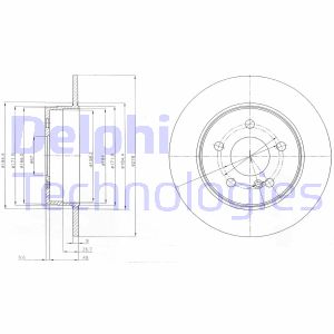 Bremsscheibe Hinterachse Delphi BG4152 von Delphi