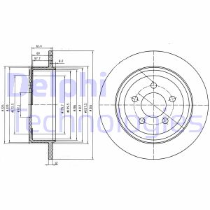 Bremsscheibe Hinterachse Delphi BG4159 von Delphi