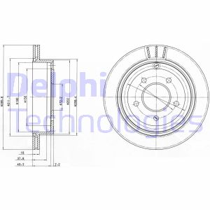 Bremsscheibe Hinterachse Delphi BG4177 von Delphi