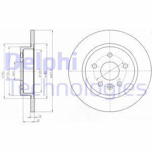 Bremsscheibe Hinterachse Delphi BG4199C von Delphi