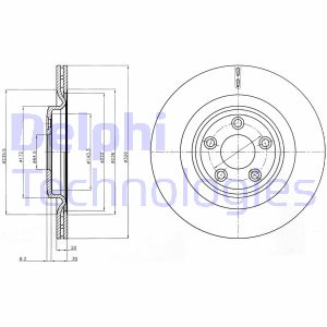 Bremsscheibe Hinterachse Delphi BG4202C von Delphi