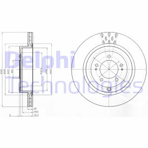 Bremsscheibe Hinterachse Delphi BG4204C von Delphi