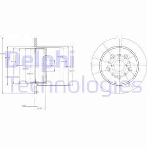 Bremsscheibe Hinterachse Delphi BG4216 von Delphi