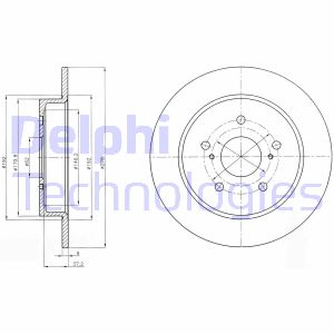 Bremsscheibe Hinterachse Delphi BG4222 von Delphi