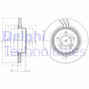 Bremsscheibe Hinterachse Delphi BG4226C von Delphi