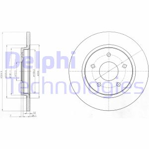 Bremsscheibe Hinterachse Delphi BG4247 von Delphi