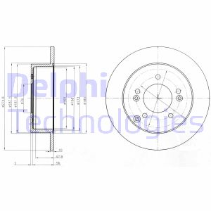 Bremsscheibe Hinterachse Delphi BG4260 von Delphi