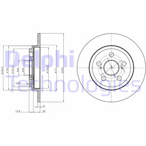 Bremsscheibe Hinterachse Delphi BG4272 von Delphi