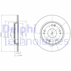 Bremsscheibe Hinterachse Delphi BG4280 von Delphi