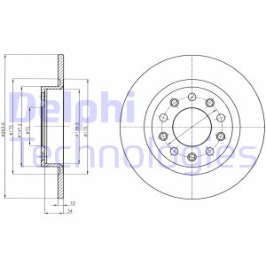 Bremsscheibe Hinterachse Delphi BG4315 von Delphi