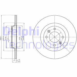 Bremsscheibe Hinterachse Delphi BG4322 von Delphi