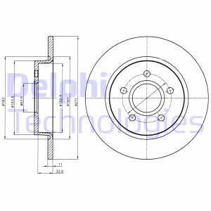 Bremsscheibe Hinterachse Delphi BG4386C von Delphi