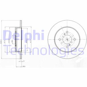 Bremsscheibe Hinterachse Delphi BG4539C von Delphi