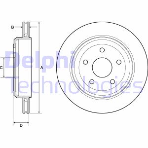 Bremsscheibe Hinterachse Delphi BG4802C von Delphi